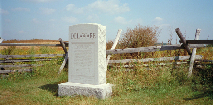 Monument to the 2nd Delaware Volunteer Infantry Regiment on the Antietam battlefield