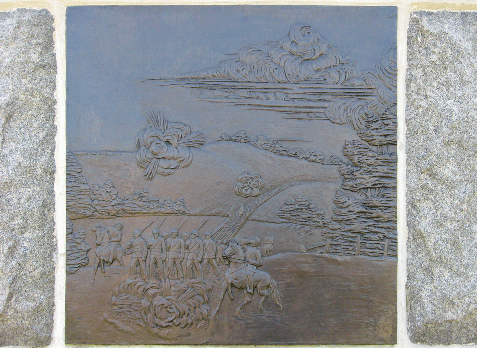Bronze bas-relief from the 16th Connecticut monument at Antietam