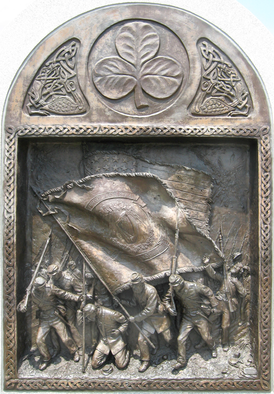 Brass bas-relief from the front of the Irish Brigade monument at Antietam