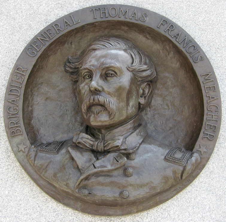 Brass bas-relief of Brigadier General Francis Meagher from the rear of the Irish Brigade monument at Antietam