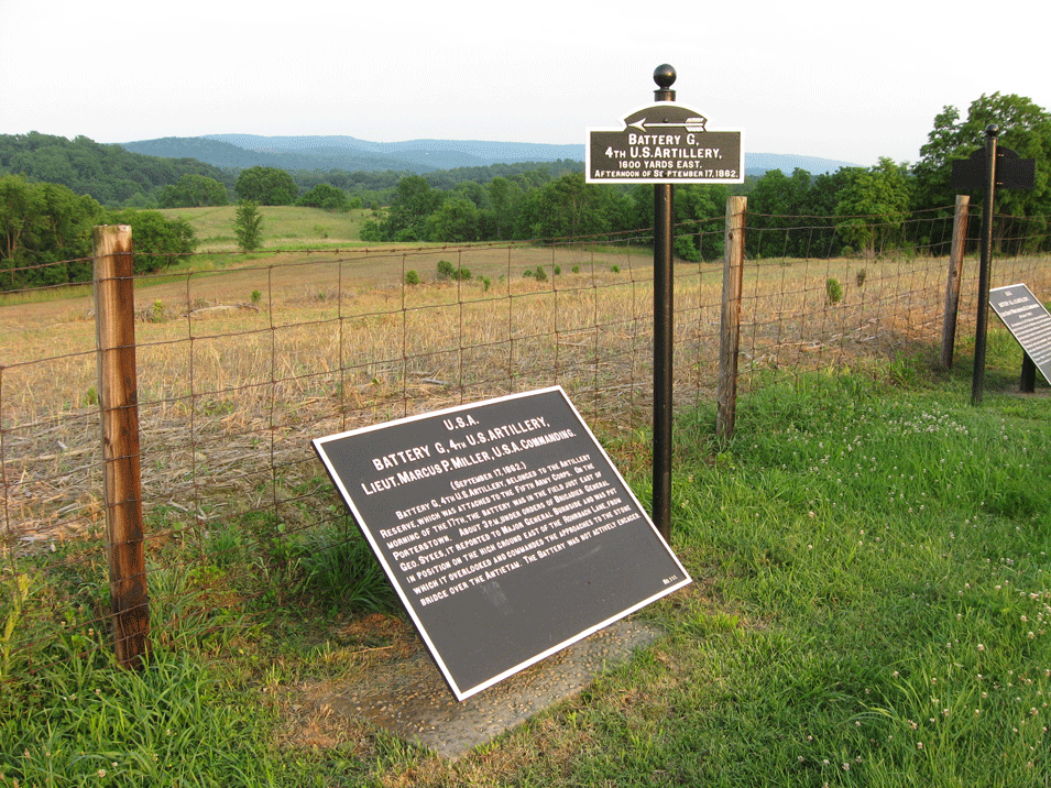 Battery G, 4th U.S. Artillery, marker 111of the War Department Union markers at Antietam