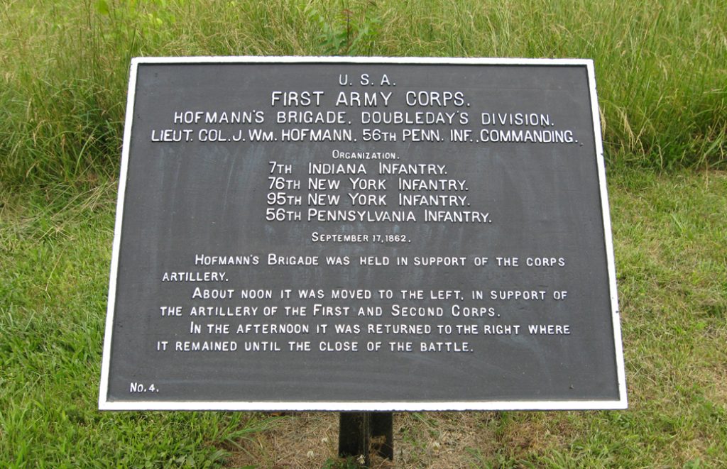Hofmann's Brigade, Doubleday's Division, marker 4 of the Union War Department markers at Antietam