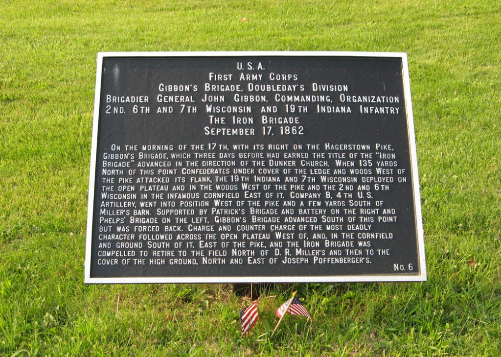 Gibbon's Brigade, Doubleday's Division, marker 6 of the Union War Department markers at Antietam