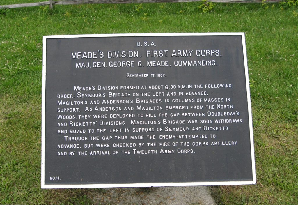Meade's Division, First Army Corps, marker 11 of the War Department Union markers at Antietam