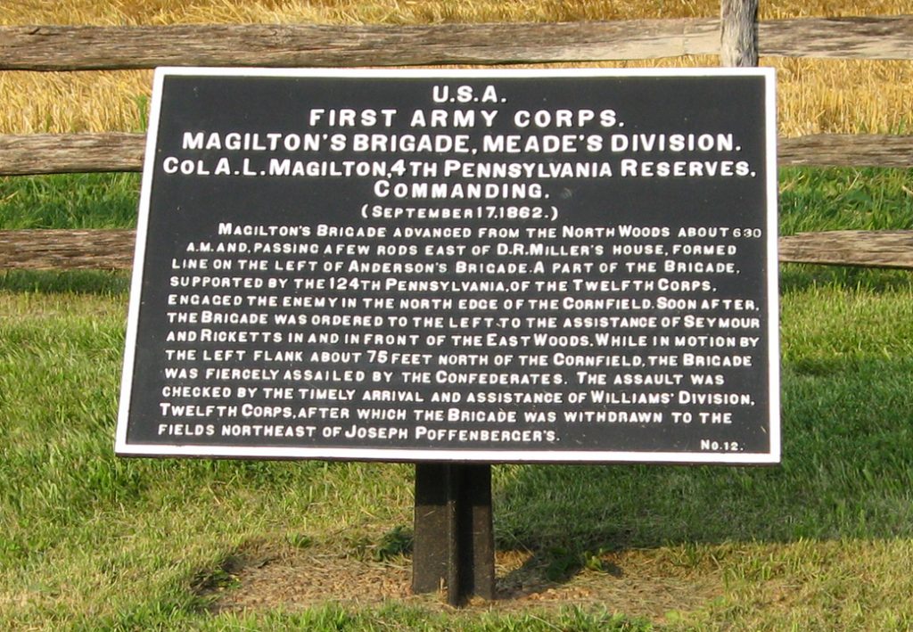 Magilton's Brigade, Meade's Division, marker 12 of the War Department Union markers at Antietam
