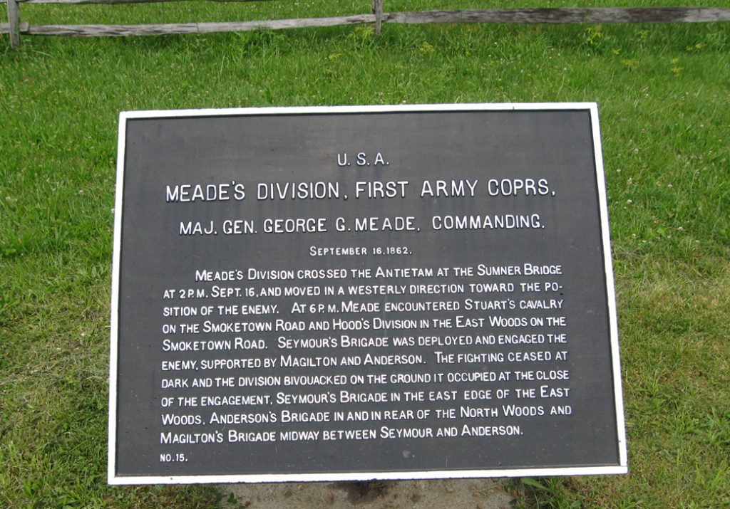 Meade's Division, First Army Corps, marker 15 of the War Department Union markers at Antietam