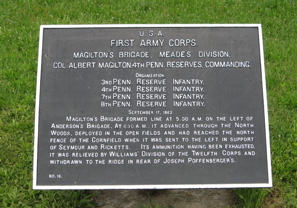 Magilton's Brigade, Meade's Division, marker 16 of the War Department Union markers at Antietam