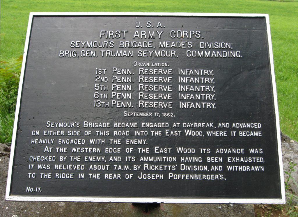 Seymour's Brigade, Meade's Division, marker 17 of the War Department Union markers at Antietam