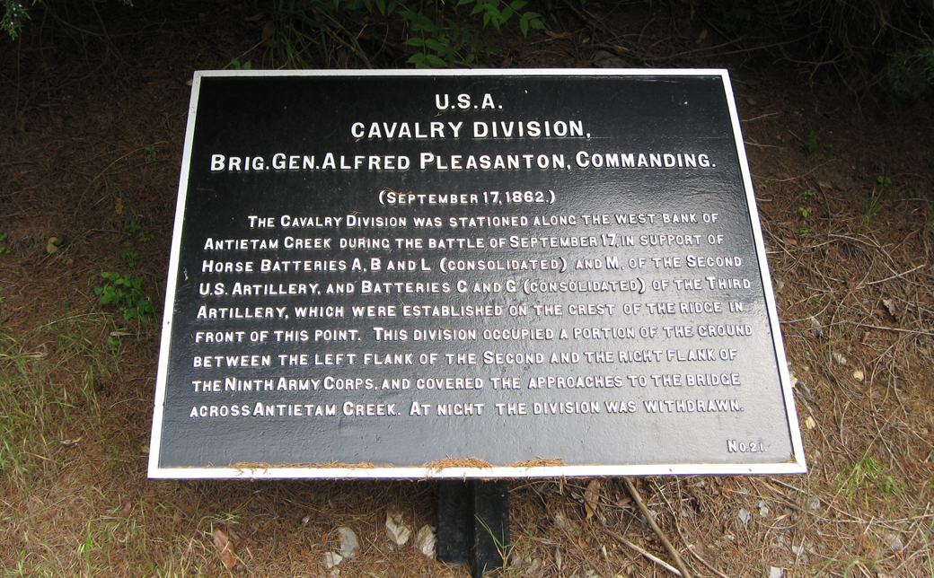 Cavalry Division, marker 21 of the War Department Union markers at Antietam