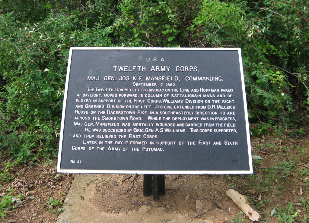 Twelfth Army Corps, marker 27 of the War Department Union markers at Antietam