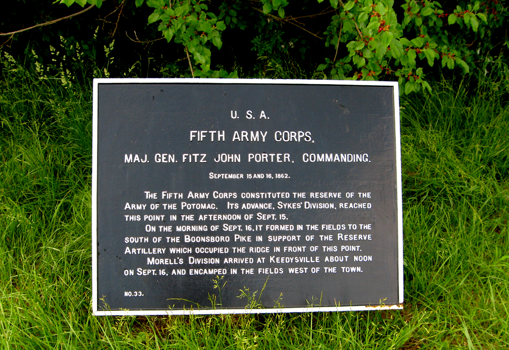 Fifth Army Corps, marker 33 of the War Department Union markers at Antietam