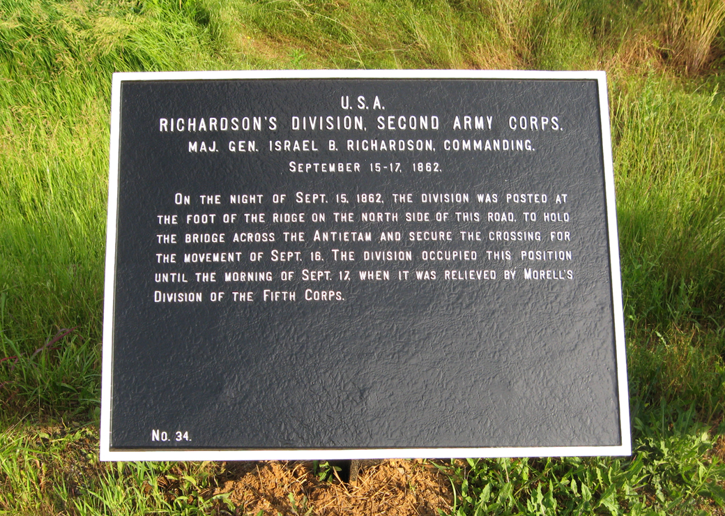 Richardson's Division, Second Army Corps, marker 34 of the war Department Union markers at Antietam