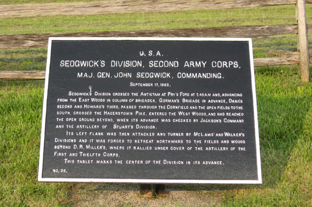 Sedgwick's Division, Second Army Corps, marker 36 of the War Department Union markers at Antietam