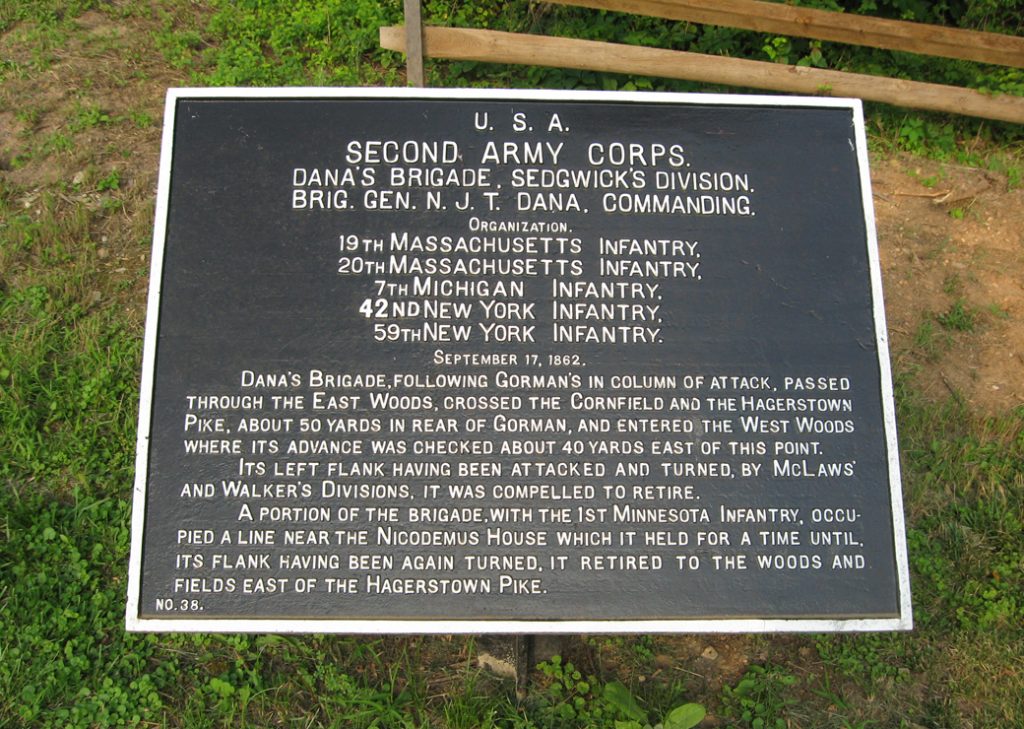 Dana's Brigade, Sedgwick's Division, marker 38 of the War Department Union markers at Antietam