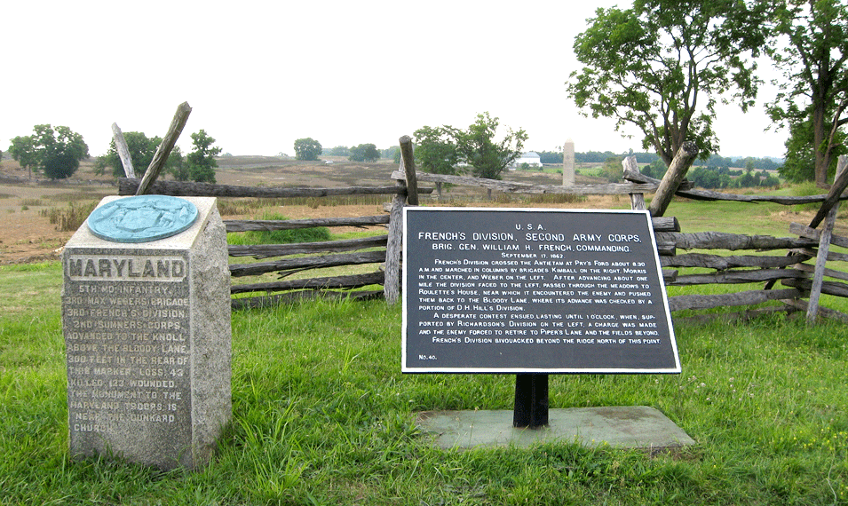 French's Division, Second Army Corps, marker 40 of the War Department Union markers at Antietam.