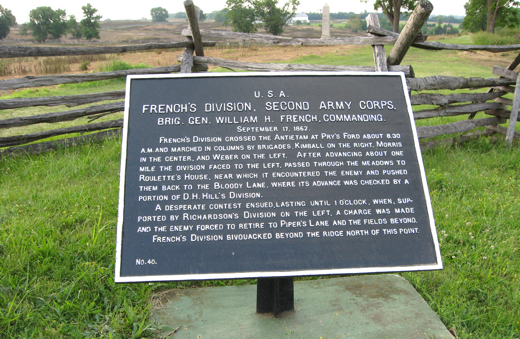 French's Division, Second Army Corps, marker 40 of the War Department Union markers at Antietam.