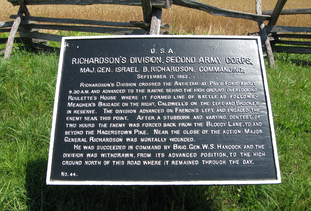 Richardson's Division, Second Army Corps, marker 44 of the War Department Union markers at Antietam