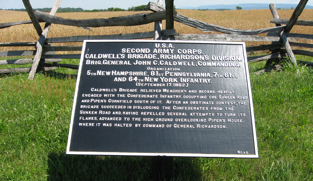 Caldwell's Brigade, Richardson's Division, marker 45 of the War Department Union markers at Antietam