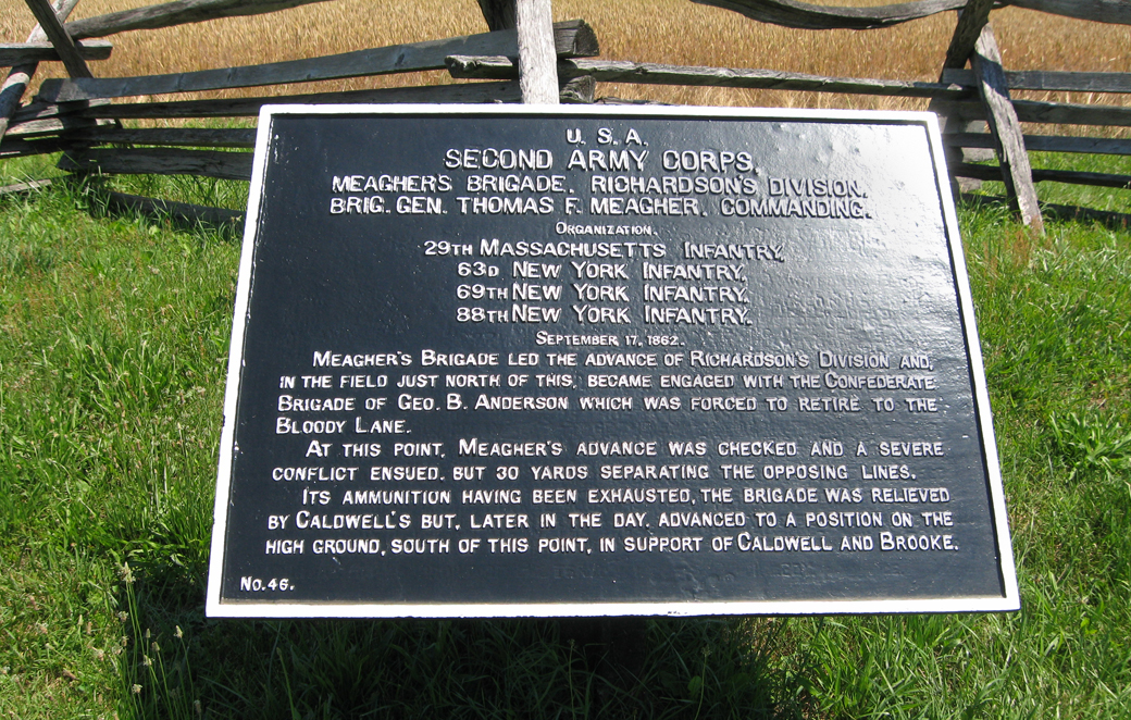 Meagher's Brigade, Richardson's Division, marker 46 of the War Department Union markers at Antietam