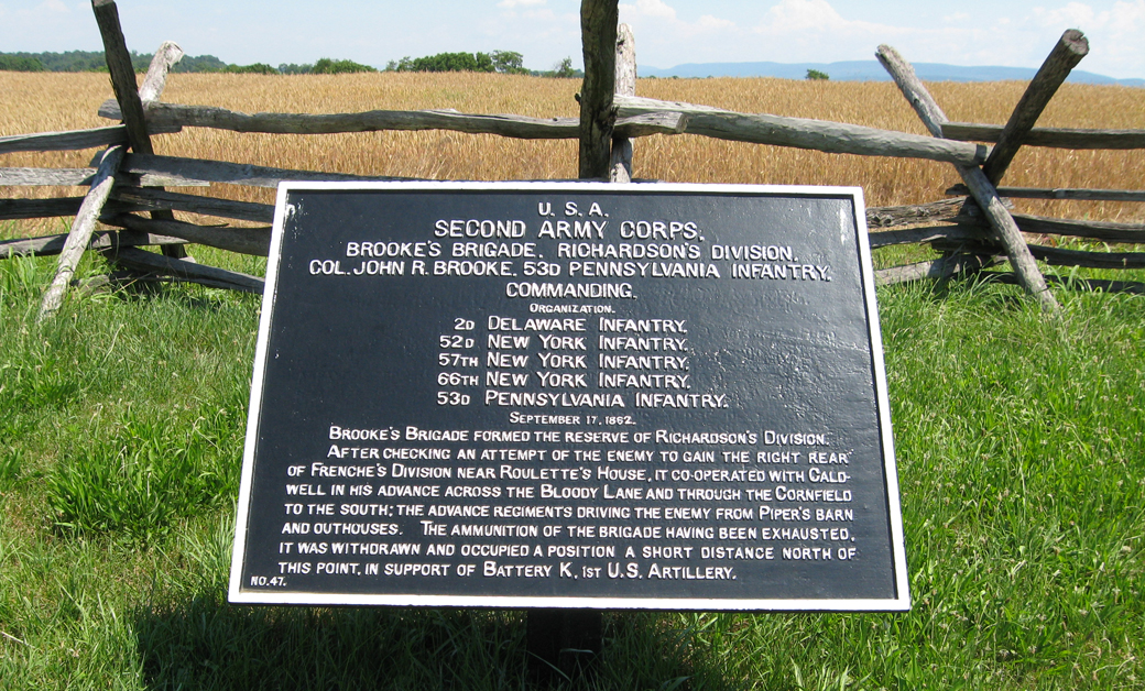 Brooke's Brigade, Richardson's Division, marker 47 of the War Department Union markers at Antietam