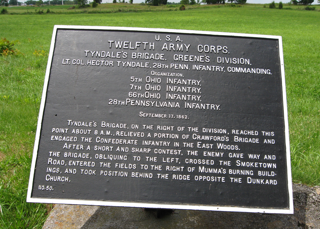 Tyndale's Brigade, Greene's Division, marker 50 of the War Department union markers at Antietam