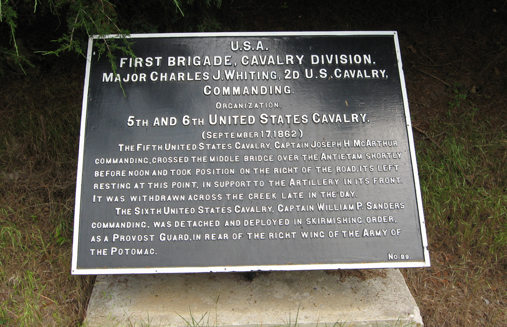 First Brigade, Cavalry Division, marker 89 of the War Department Union markers at Antietam