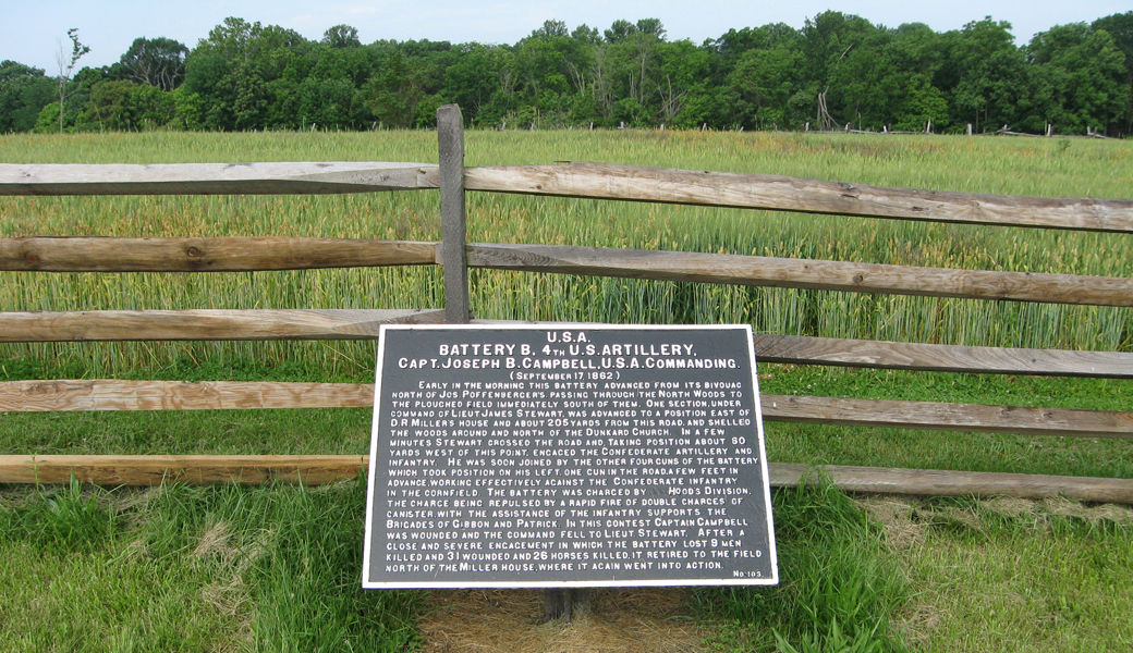 Battery F, 5th U.S. Artillery, marker 108 of the War Department Union markers at Antietam