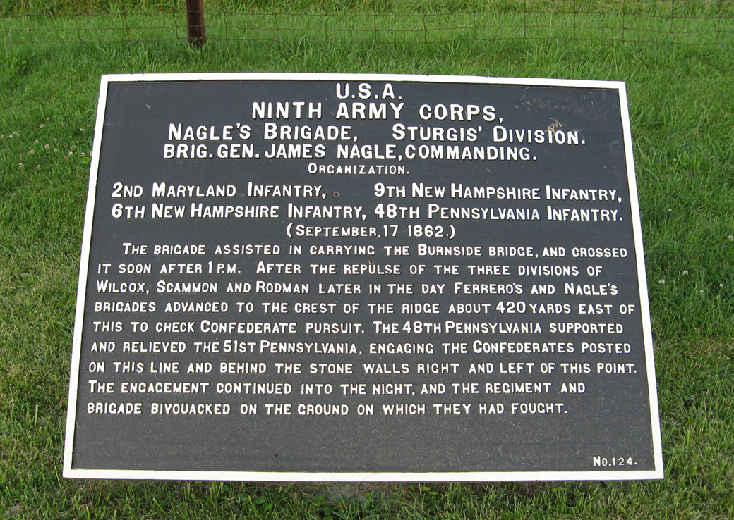 Nagle's Brigade, Sturgis' Division, marker 124 of the War Department Union markers at Antietam
