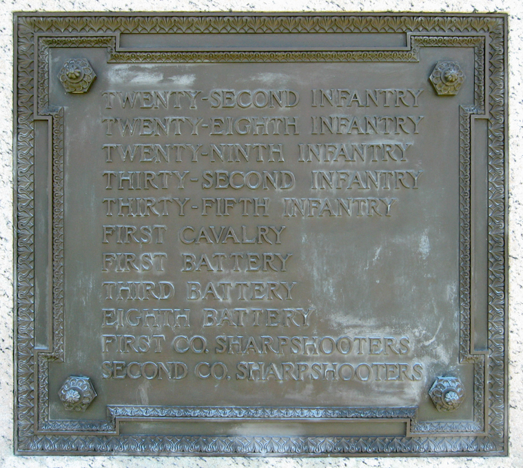 Detail from the State of Massachusetts monument on the Antietam battlefield