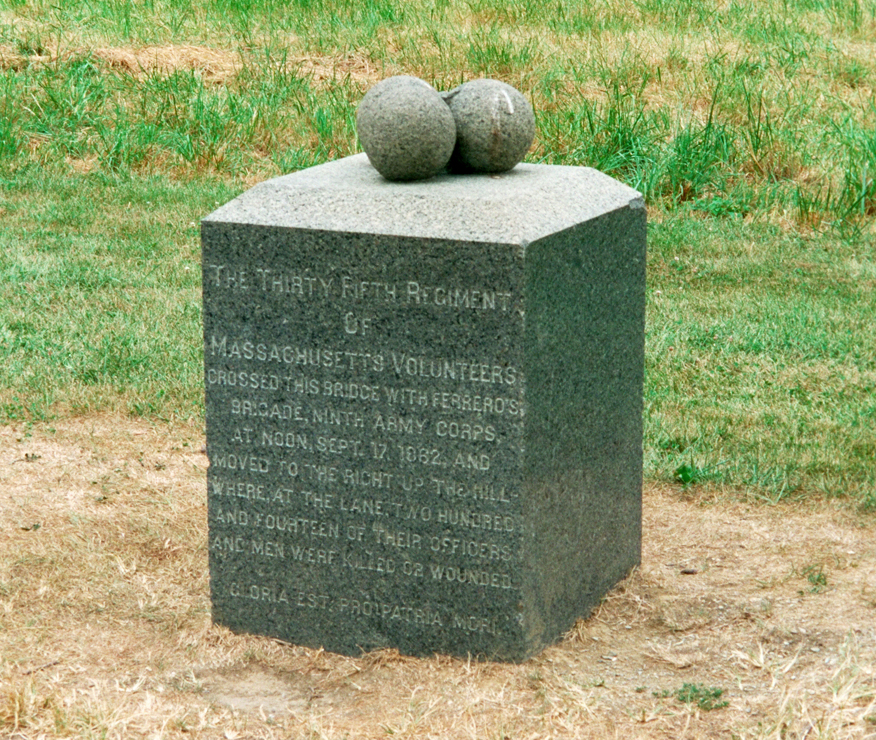 Monument to the 35th Massachusetts Volunteer Infantry Regiment on the Antietam battlefield