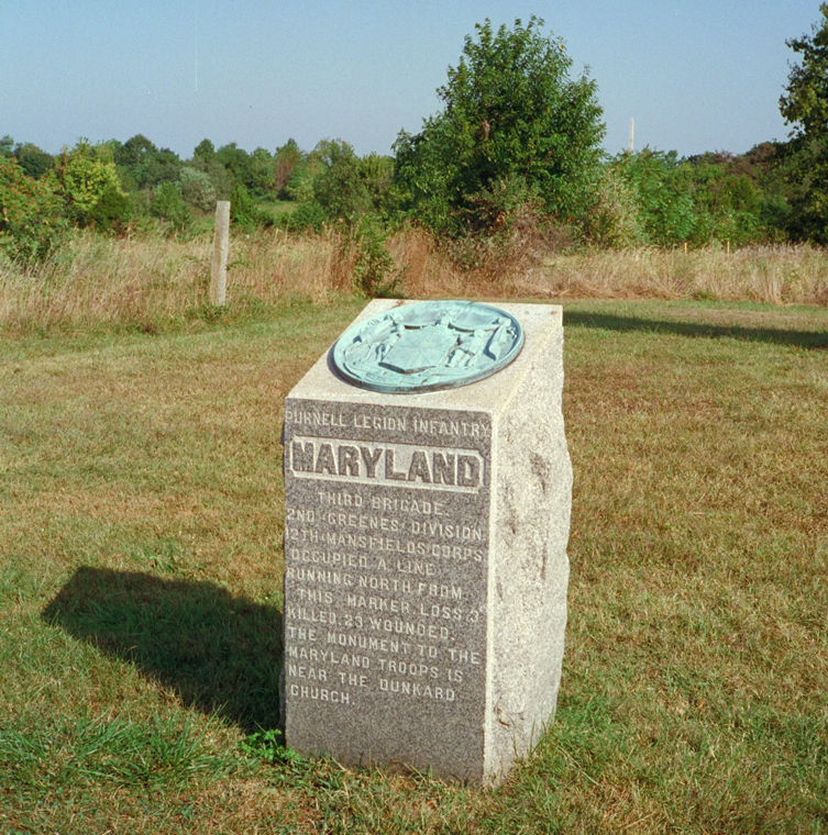 Monument to Maryland's Purnell Legion Infantry at Antietam
