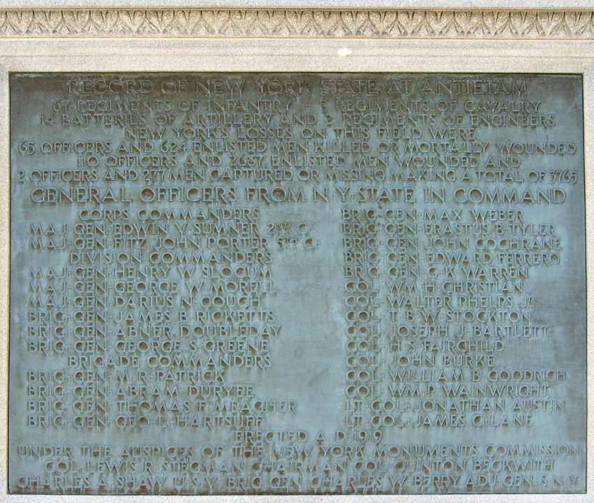 Closeup from the State of New York Monument at Antietam