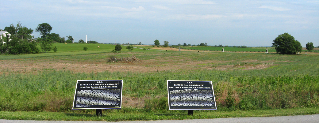 Markers to Batteries A and C, 4th U.S. Artillery and Battery I, 1st U.S. Artillery at Antietam