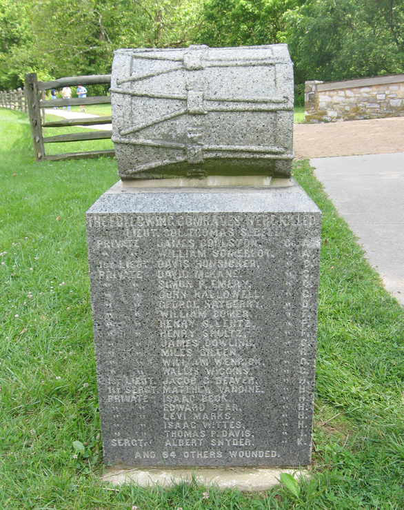 Side view of the Monument to the 51st Pennsylvania Volunteer Infantry Regiment near Burnside Bridge at Antietam