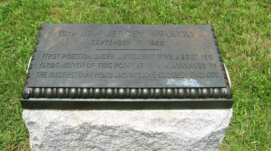 monument to the 1st position of the 13th New Jersey Volunteer Infantry Regiment at Antietam