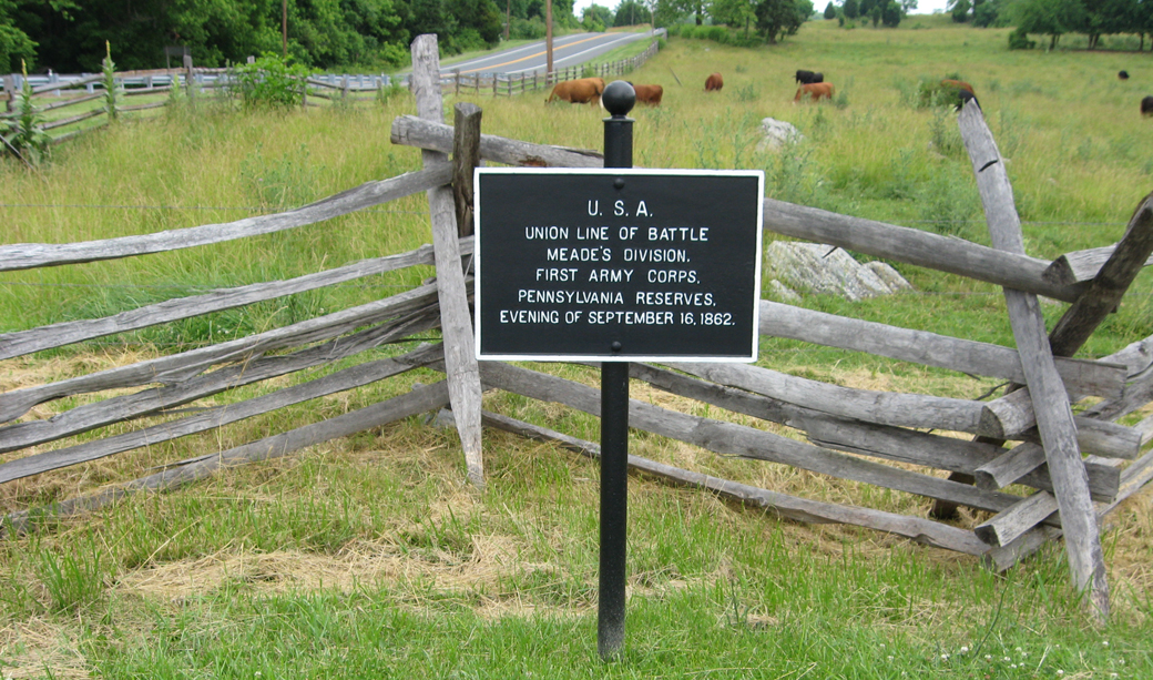 Meade's Line of Battle marker at Antietam
