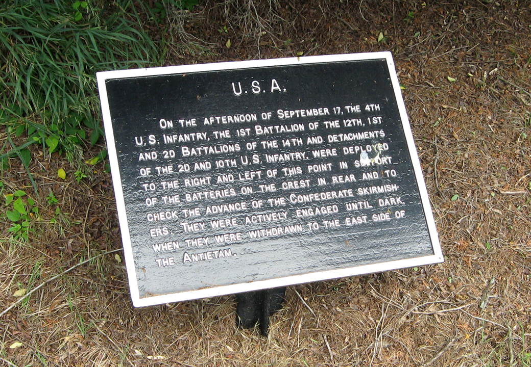 U.S. Regular Infantry marker at Antietam
