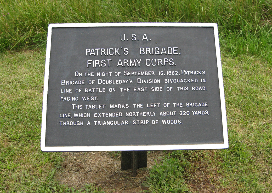 Patrick's Bivouac marker at Antietam