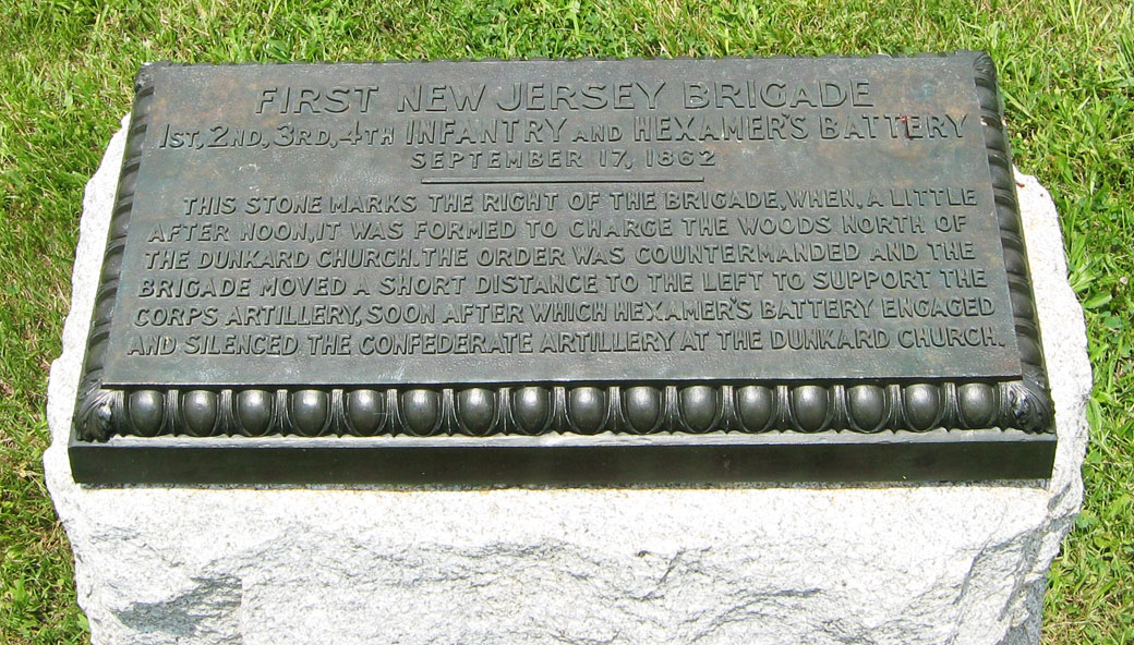 1st New Jersey Brigade monument on Cornfield Avenue at Antietam