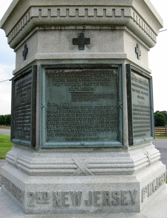 Closeup of the 2nd New Jersey panel from the State of New Jersey Monument at Antietam