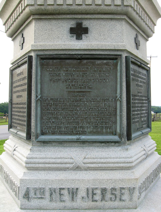 Closeup of the 4th New Jersey panel from the State of New Jersey Monument at Antietam