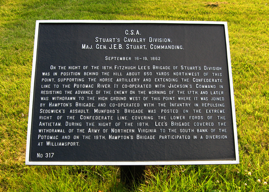 Stuart's Cavalry Division, marker 317 of the War Department Confederate markers at Antietam