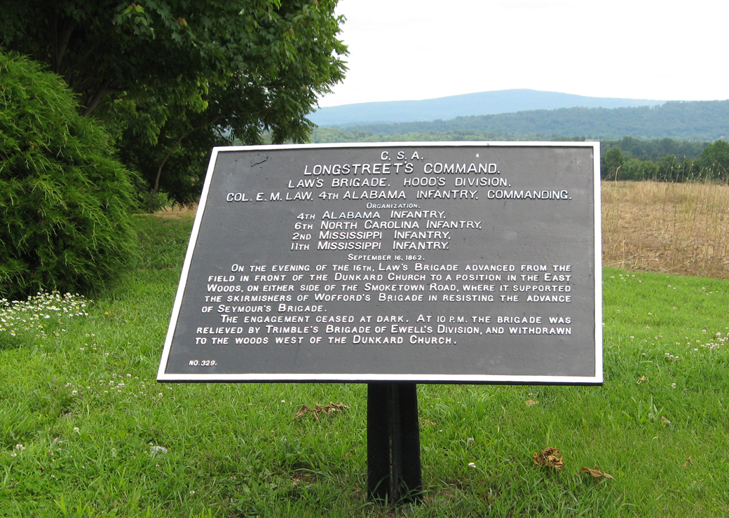 Law's Brigade, Hood's Division, marker 329 of the War Department Confederate markers at Antietam