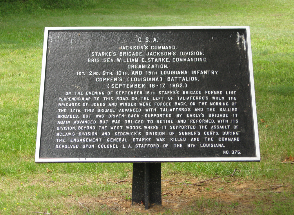 Starke's Brigade, Jackson's Division, marker 375 of the War Department Confederate markers at Antietam