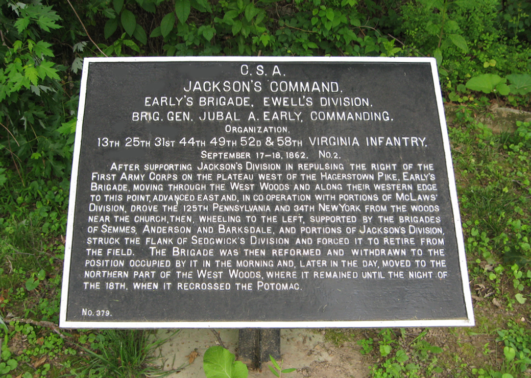 Early's Brigade, Ewell's Division, marker 379 of the War Department Confederate markers at Antietam