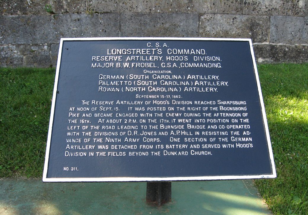 Reserve Artillery, Hood's Division, marker 311 of the War Department Confederate markers at Antietam