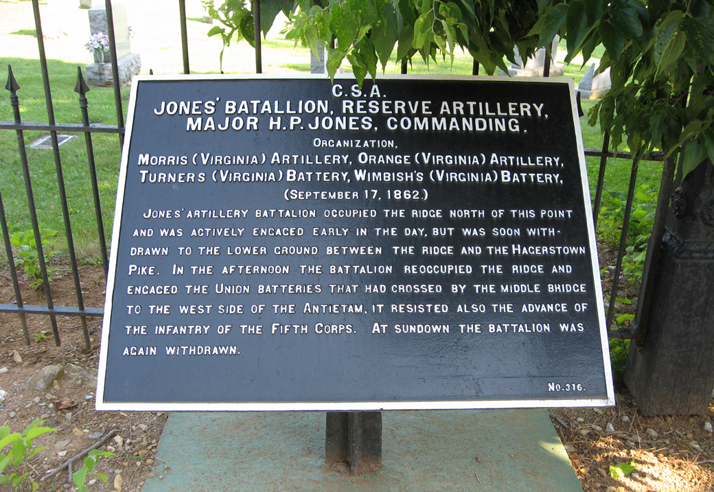 Jones' Battalion, Reserve Artillery, marker 316 of the War Department Confederate markers at Antietam