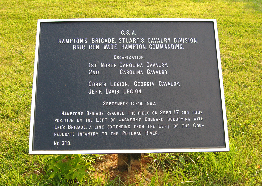 Hampton's Brigade, Stuart's Cavalry Division, marker 318 of the War Department Confederate markers at Antietam
