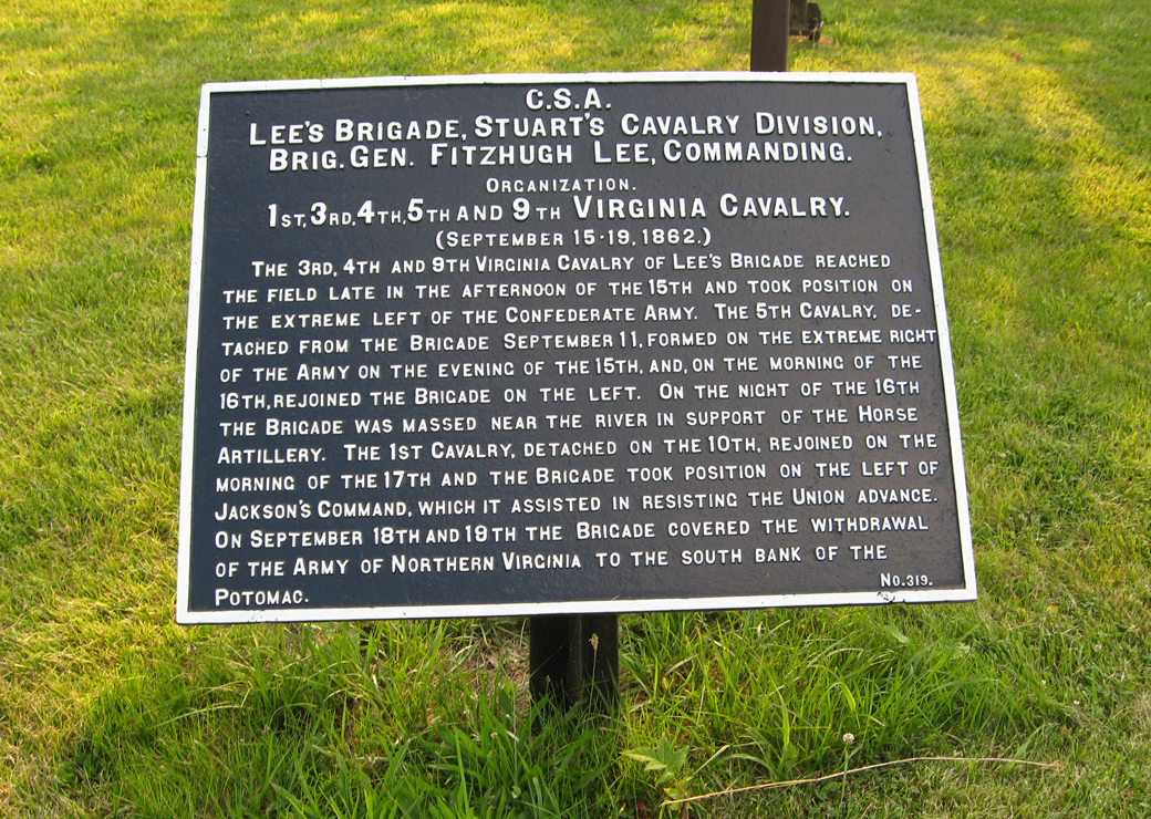 Lee's Brigade, Stuart's Cavalry Division, marker 319 of the War department Confederate markers at Antietam