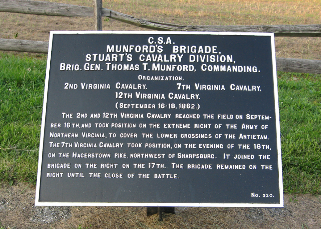 Munford's Brigade, Stuart's Cavalry Division, marker 320 of the War Department Confederate markers at Antietam